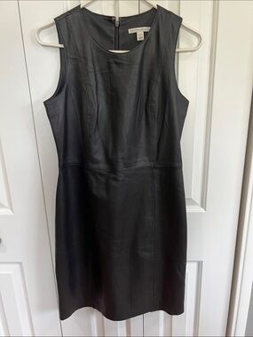 Banana Republic Brown Leather Sleeveless Sheath Dress